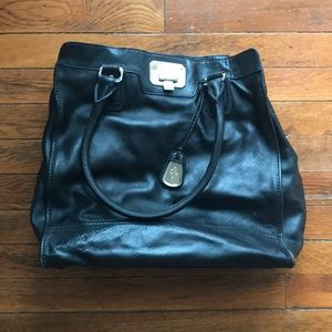 Cole haan black pebbled leather bag